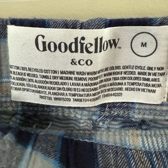 Goodfellow & Co Men's Blue and Gray Plaid Joggers - Picture 3 of 3